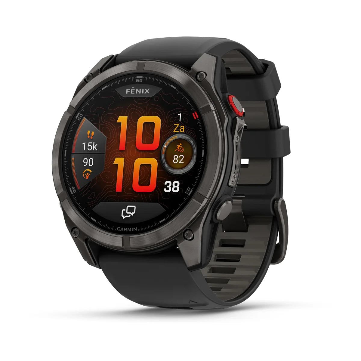 Garmin Fenix 8 Pro (51 mm) Saphirglas – Premium AMOLED Multisport-Smartwatch – Carbongraues DLC-Titan mit schwarzem/kieselgrauem Silikonarmband