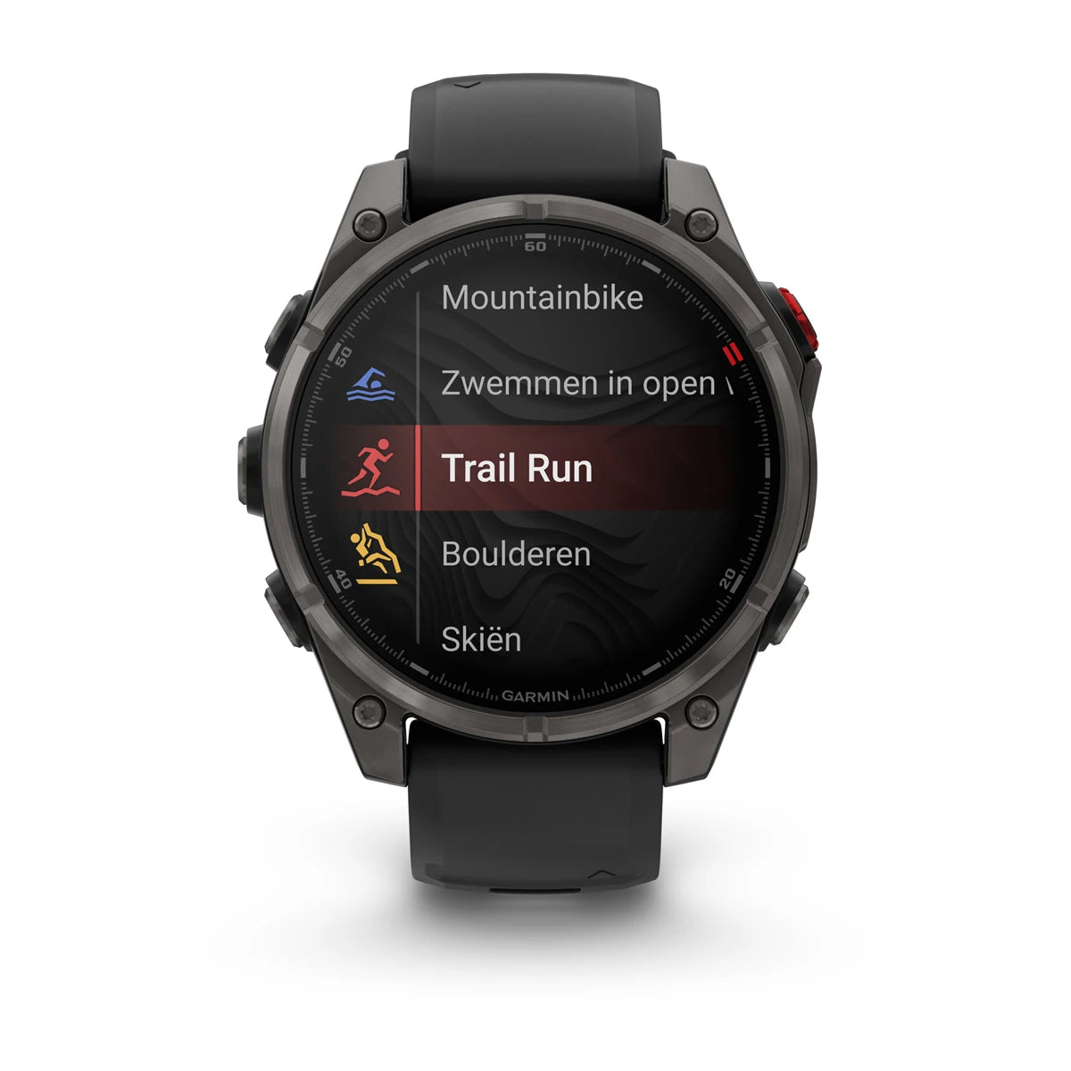Garmin Fenix 8 Pro (47 mm) Saphirglas – Premium-AMOLED-Multisport-Smartwatch – Carbongraues DLC-Titan mit schwarzem/kieselgrauem Silikonarmband