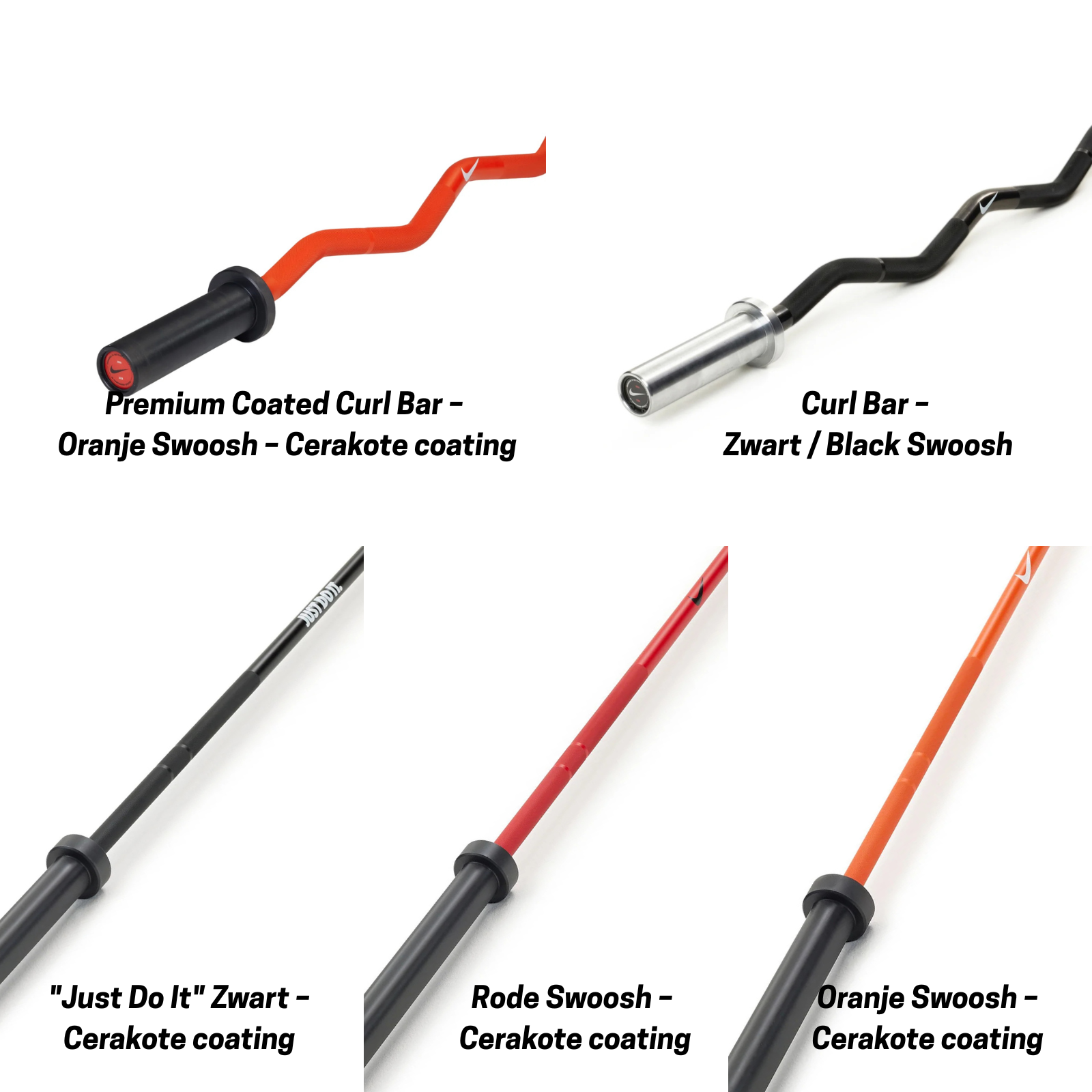 Nike Strength Coated Premium Langhantel - 20 kg / Schwarz "Just Do It"