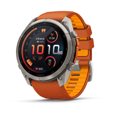 Garmin fēnix® 9 Pro inReach® (51 mm) – Carbon Grey DLC Titan mit Silikonarmband in Schwarz/Pebble Grey