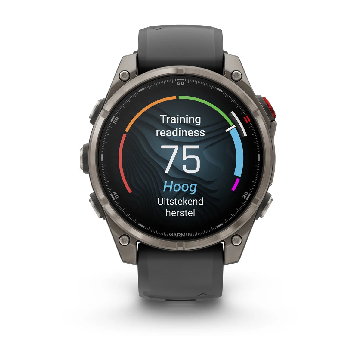 Garmin Fenix ​​8 Pro (47 mm) Saphirglas – Premium AMOLED Multisport-Smartwatch – Titan mit graphit-/schwarzem Silikonarmband