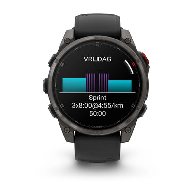 Garmin Fenix ​​8 Pro (47 mm) Sapphire - Premium AMOLED Multisport Smartwatch - Titanium with graphite/black silicone strap