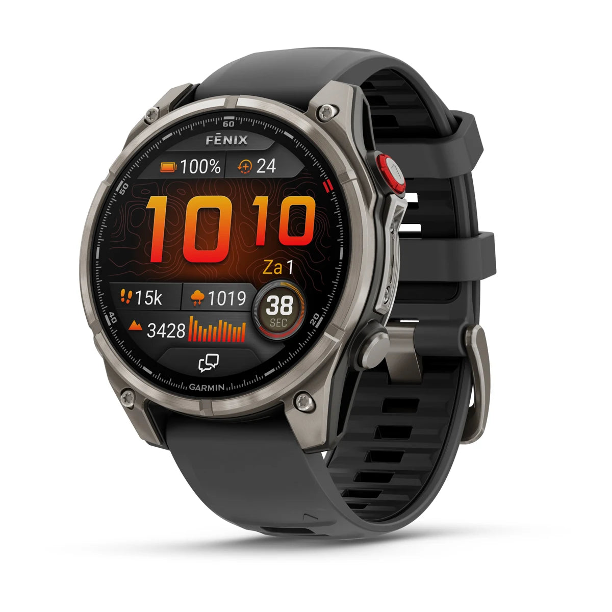 Garmin Fenix ​​8 Pro (47 mm) Saphirglas – Premium AMOLED Multisport-Smartwatch – Titan mit graphit-/schwarzem Silikonarmband