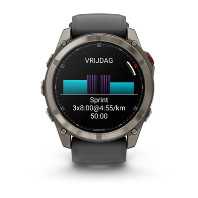 Garmin Fenix ​​8 Pro (51 mm) Sapphire - Premium AMOLED Multisport Smartwatch - Titanium with graphite/black silicone strap