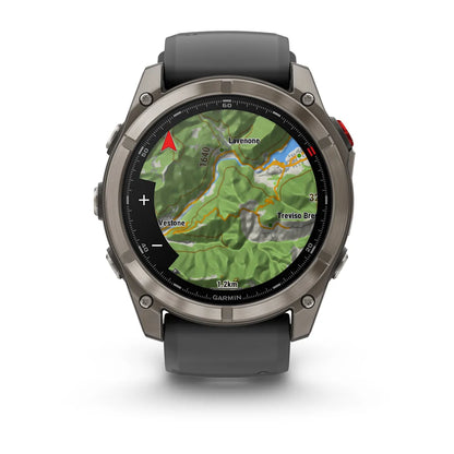 Garmin Fenix ​​8 Pro (51 mm) Saphirglas – Premium AMOLED Multisport-Smartwatch – Titan mit graphit-/schwarzem Silikonarmband