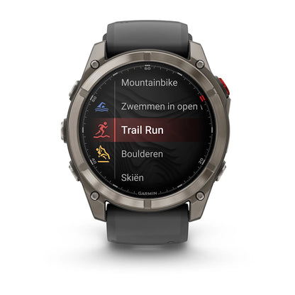 Garmin Fenix ​​8 Pro (51 mm) Saphirglas – Premium AMOLED Multisport-Smartwatch – Titan mit graphit-/schwarzem Silikonarmband