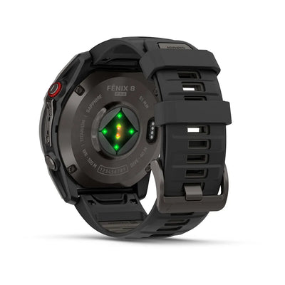 Garmin Fenix ​​8 Pro (51 mm) Sapphire - Premium AMOLED Multisport Smartwatch - Carbon gray DLC titanium with black/pebble gray silicone strap