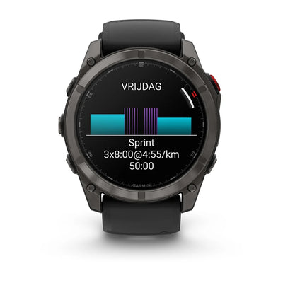 Garmin Fenix ​​8 Pro (51 mm) Sapphire - Premium AMOLED Multisport Smartwatch - Carbon gray DLC titanium with black/pebble gray silicone strap