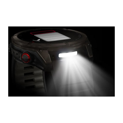 Garmin Fenix ​​8 Pro (51 mm) Saphirglas – Premium AMOLED Multisport-Smartwatch – Carbongraues DLC-Titan mit schwarzem/kieselgrauem Silikonarmband