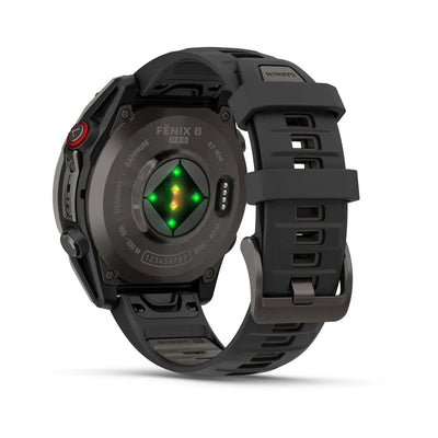 Garmin Fenix ​​8 Pro (47 mm) Sapphire - Premium AMOLED Multisport Smartwatch - Carbon gray DLC titanium with black/pebble gray silicone strap