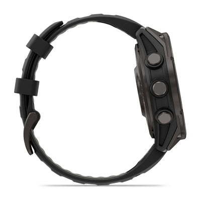 Garmin Fenix ​​8 Pro (47 mm) Sapphire - Premium AMOLED Multisport Smartwatch - Carbon gray DLC titanium with black/pebble gray silicone strap