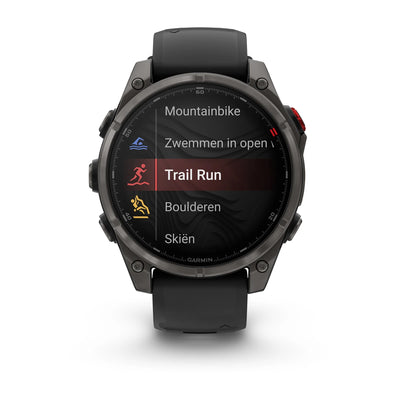 Garmin Fenix ​​8 Pro (47 mm) Sapphire - Premium AMOLED Multisport Smartwatch - Carbon gray DLC titanium with black/pebble gray silicone strap