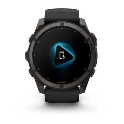 Garmin fēnix® 9 (47 mm) - Carbon Grey DLC Titan mit schwarzem Silikonarmband