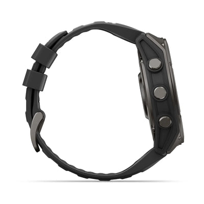 Garmin fēnix® 9 (47 mm) - Carbon Grey DLC Titan mit schwarzem Silikonarmband