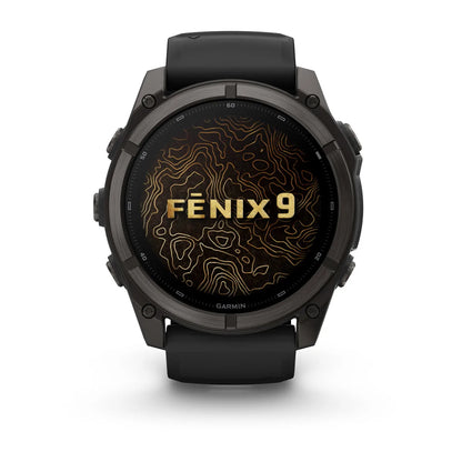 Garmin fēnix® 9 (51 mm) - Carbon Grey DLC Titanium met zwarte siliconen band