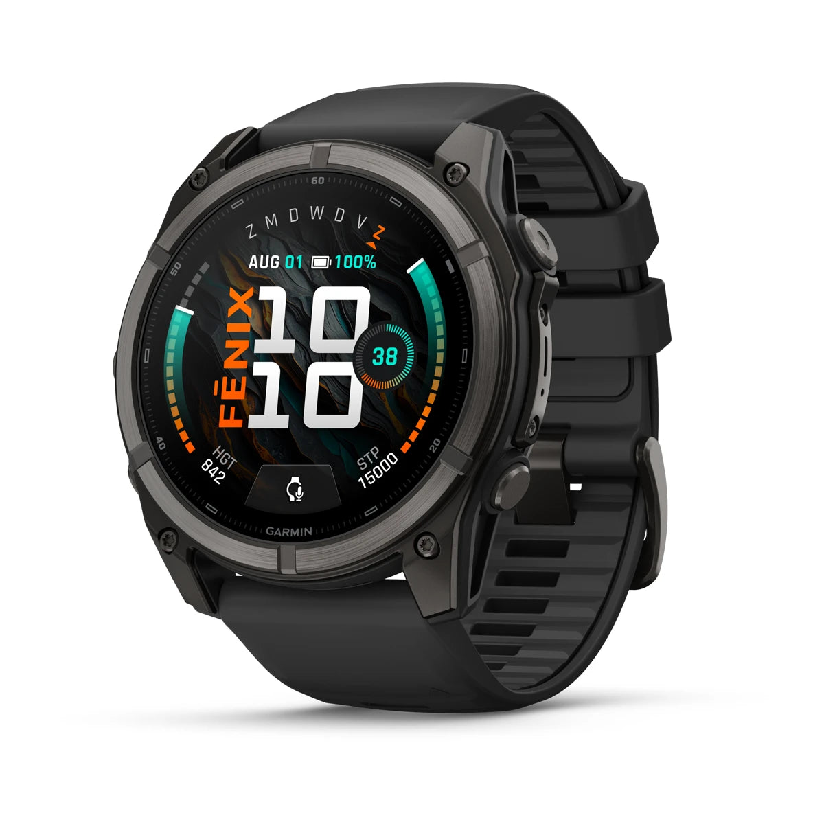 Garmin fēnix® 9 (51 mm) - Carbon Grey DLC Titanium met zwarte siliconen band