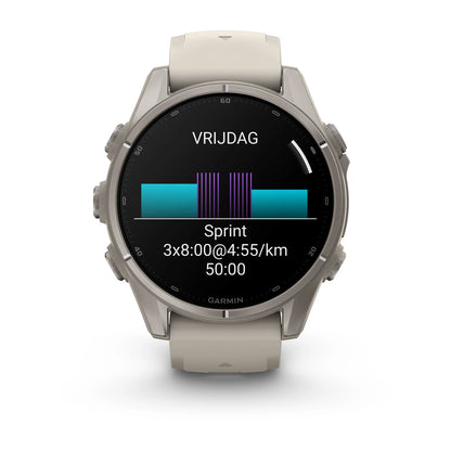 Garmin fēnix® 9 (43 mm) - Titanium met siliconen band in Fog Gray