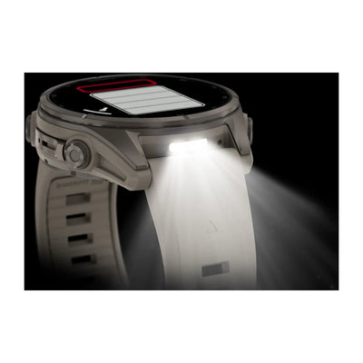 Garmin fēnix® 9 (43 mm) - Titan mit Silikonarmband in Fog Gray