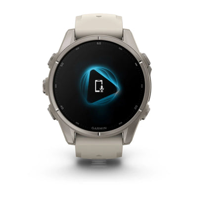 Garmin fēnix® 9 (43 mm) - Titan mit Silikonarmband in Fog Gray