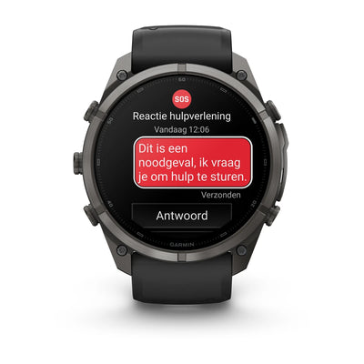 Garmin fēnix® 9 Pro (51 mm) - Carbon Gray DLC Titan mit Silikonarmband in Schwarz/Pebble Gray