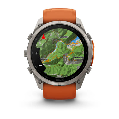 Garmin fēnix® 9 Pro inReach® (51 mm) – Titan mit Silikonarmband in Autumn Orange/Spark Orange