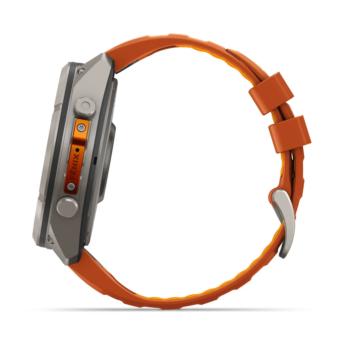 Garmin fēnix® 9 Pro inReach® (51 mm) - Titanium met siliconen band in Autumn Orange/Spark Orange