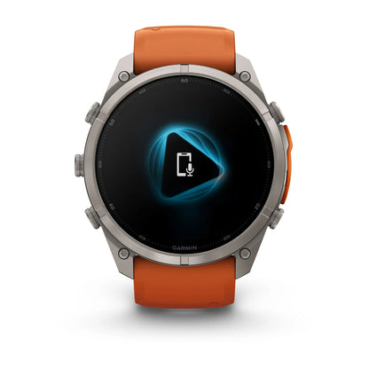 Garmin fēnix® 9 Pro inReach® (51 mm) - Titanium met siliconen band in Autumn Orange/Spark Orange
