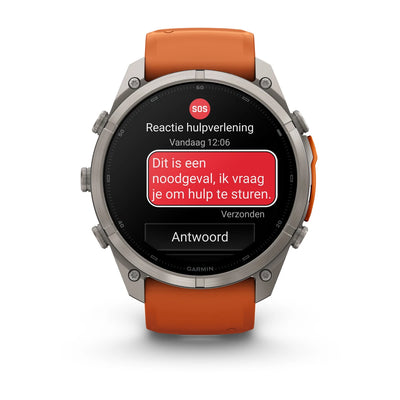 Garmin fēnix® 9 Pro inReach® (51 mm) – Titan mit Silikonarmband in Autumn Orange/Spark Orange