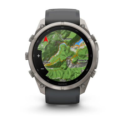 Garmin fēnix® 9 Pro inReach® (51 mm) – Titan mit Graphit-/schwarzem Silikonarmband