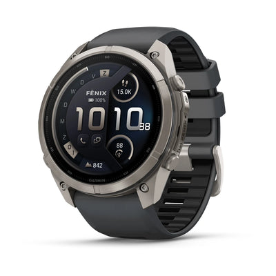 Garmin fēnix® 9 Pro inReach® (51 mm) – Titan mit Graphit-/schwarzem Silikonarmband