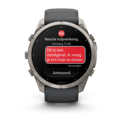 Garmin fēnix® 9 Pro inReach® (51 mm) – Titan mit Graphit-/schwarzem Silikonarmband