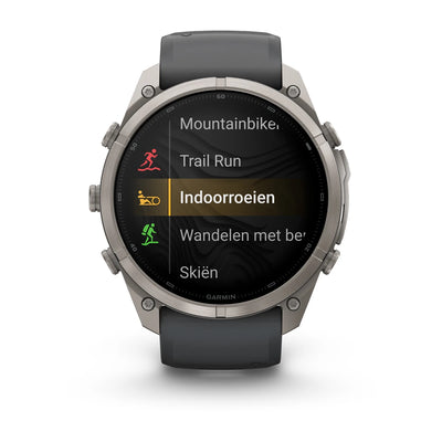 Garmin fēnix® 9 Pro inReach® (51 mm) – Titan mit Graphit-/schwarzem Silikonarmband