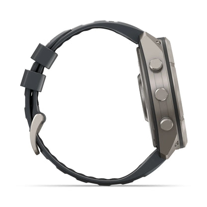 Garmin fēnix® 9 Pro inReach® (51 mm) - Titanium met Graphite/Zwarte siliconen band