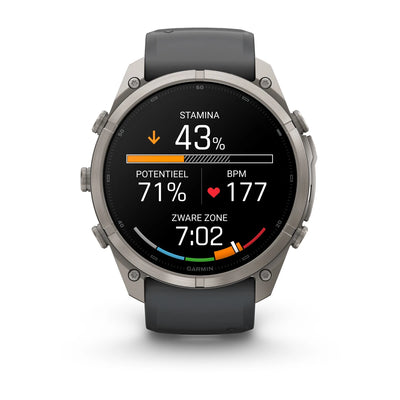 Garmin fēnix® 9 Pro inReach® (51 mm) – Titan mit Graphit-/schwarzem Silikonarmband