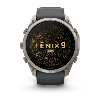 Garmin fēnix® 9 Pro inReach® (51 mm) – Titan mit Graphit-/schwarzem Silikonarmband