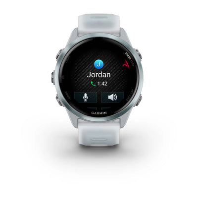 Garmin Forerunner 570 (42mm) Cloud Blue Aluminum with Transparent Whitestone/Cloud Blue Band - Premium Smartwatch for Running with AMOLED Screen 