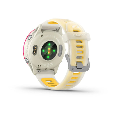 Garmin Forerunner 570 (42mm) Raspberry Aluminum with Transparent Bone/Mango Band - Premium Running Smartwatch with AMOLED Screen 