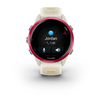 Garmin Forerunner 570 (42mm) Raspberry Aluminum with Transparent Bone/Mango Band - Premium Running Smartwatch with AMOLED Screen 