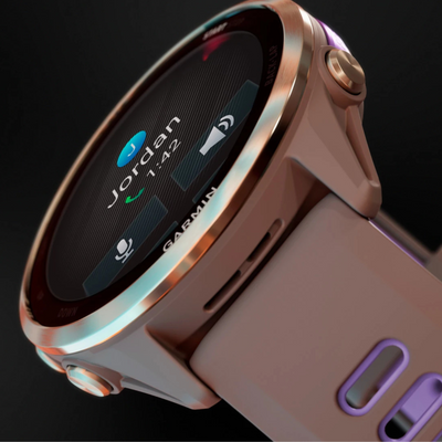 Garmin Forerunner 970 Soft Gold - Premium running smartwatch with AMOLED display 