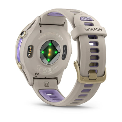 Garmin Forerunner 970 Soft Gold - Premium running smartwatch with AMOLED display 