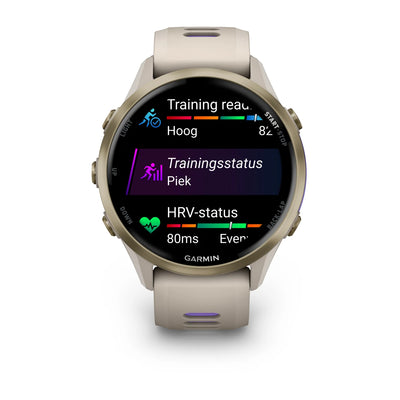 Garmin Forerunner 970 Soft Gold - Premium running smartwatch with AMOLED display 