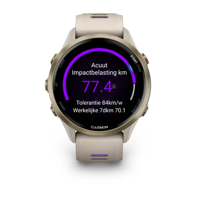 Garmin Forerunner 970 Soft Gold - Premium running smartwatch with AMOLED display 