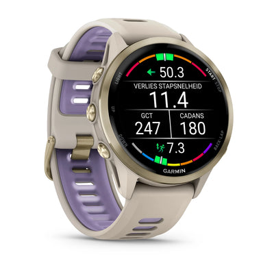 Garmin Forerunner 970 Soft Gold - Premium running smartwatch with AMOLED display 