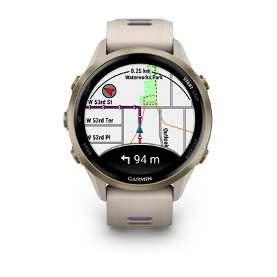 Garmin Forerunner 970 Soft Gold - Premium running smartwatch with AMOLED display 