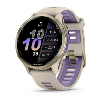 Garmin Forerunner 970 Soft Gold - Premium running smartwatch with AMOLED display 