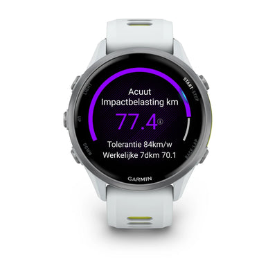 Garmin Forerunner 970 White - Premium smartwatch for running with AMOLED screen 