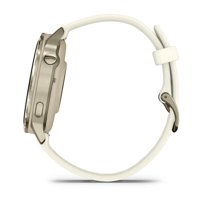 Garmin Venu 4 (41 mm) - Fashion/Sport Hybrid Smartwatch - Lunar Gold with Bone silicone strap 
