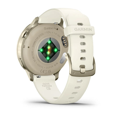 Garmin Venu 4 (41 mm) - Fashion/Sport Hybrid Smartwatch - Lunar Gold with Bone silicone strap 