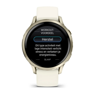 Garmin Venu 4 (41 mm) - Fashion/Sport Hybrid Smartwatch - Lunar Gold with Bone silicone strap 