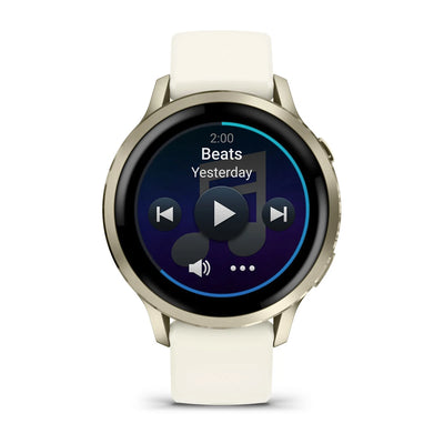 Garmin Venu 4 (41 mm) - Fashion/Sport Hybrid Smartwatch - Lunar Gold with Bone silicone strap 